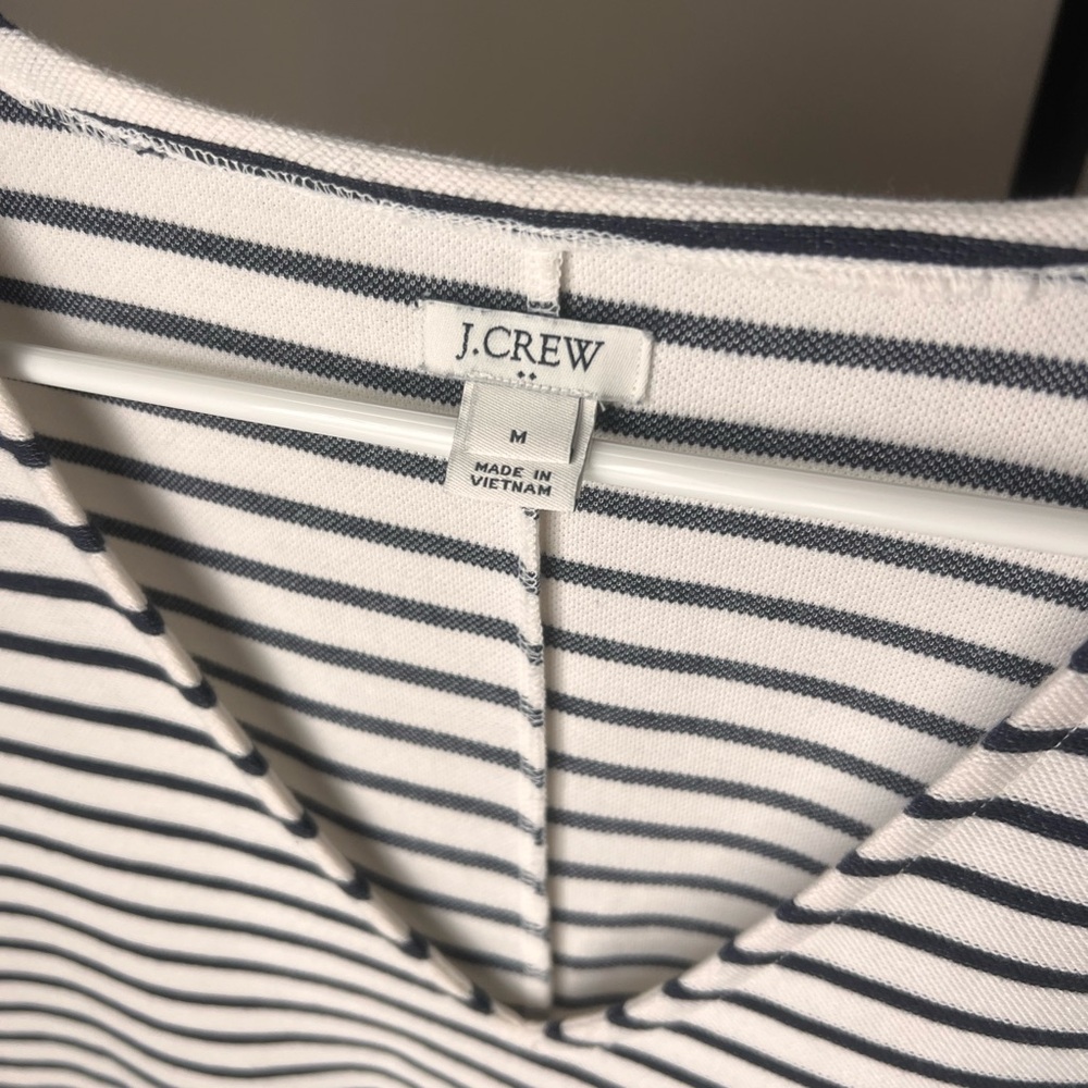 J. Crew Women's navy and White Striped Mini Dress size m - Picture 4 of 5